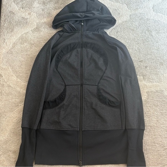 Lululemon Scuba Hoodie with Ruffle Detailing – Charcoal Grey - Picture 1 of 3